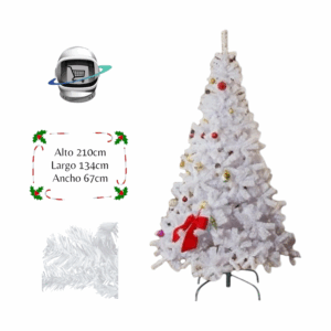 Arbol de Navidad 210cm Blanco Ramas Tradicional