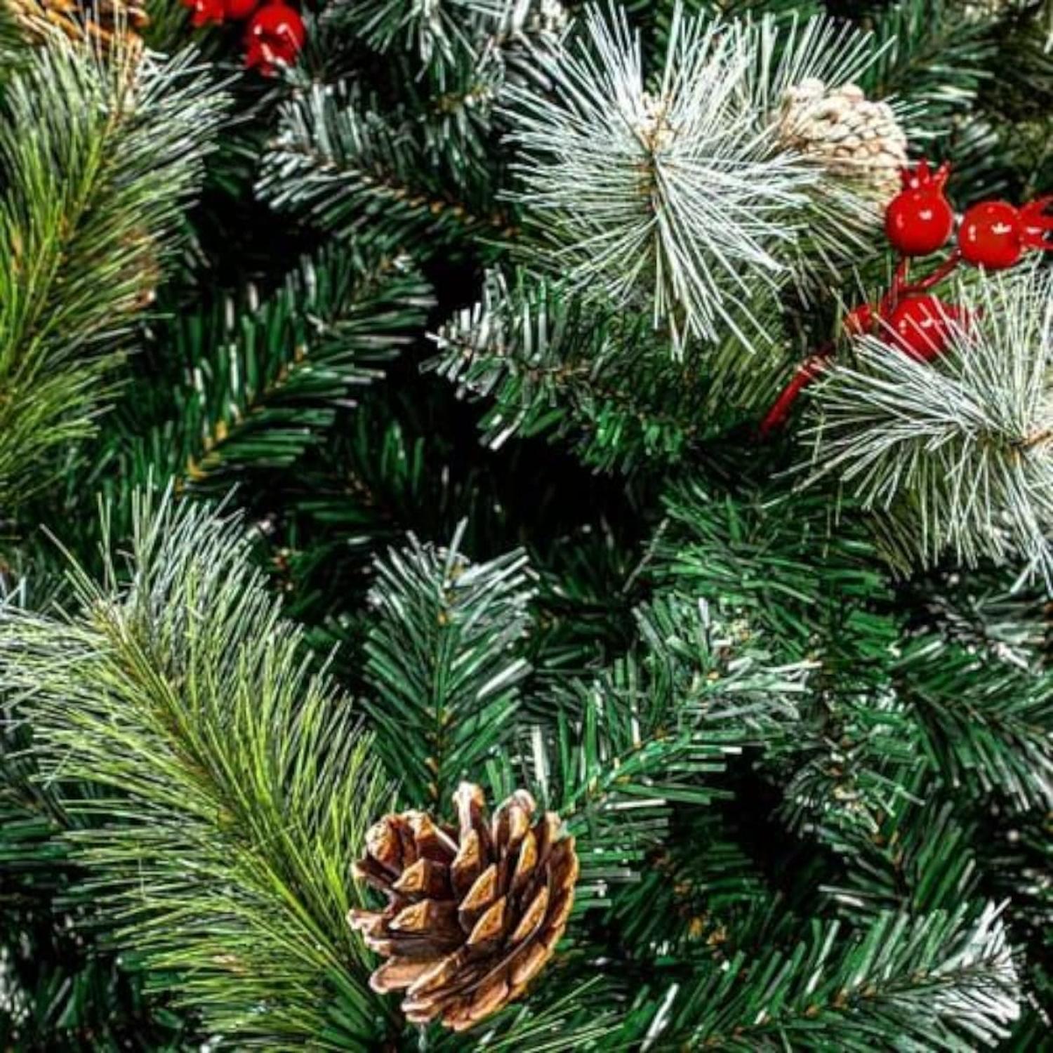 Arbol de Navidad 180cm Nevado Berries Piña Triple - Imagen 3