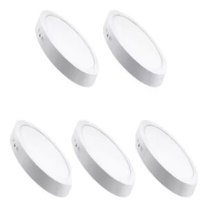 Pack 10 Foco Panel Sobrepuesto Redondo 12w 16cm