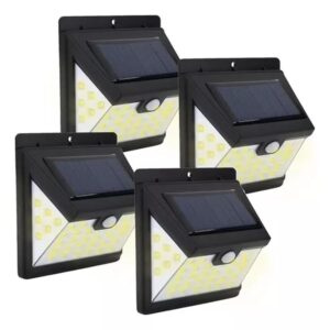 Foco Reflector Solar Led Exterior Sensor Pared Set 4