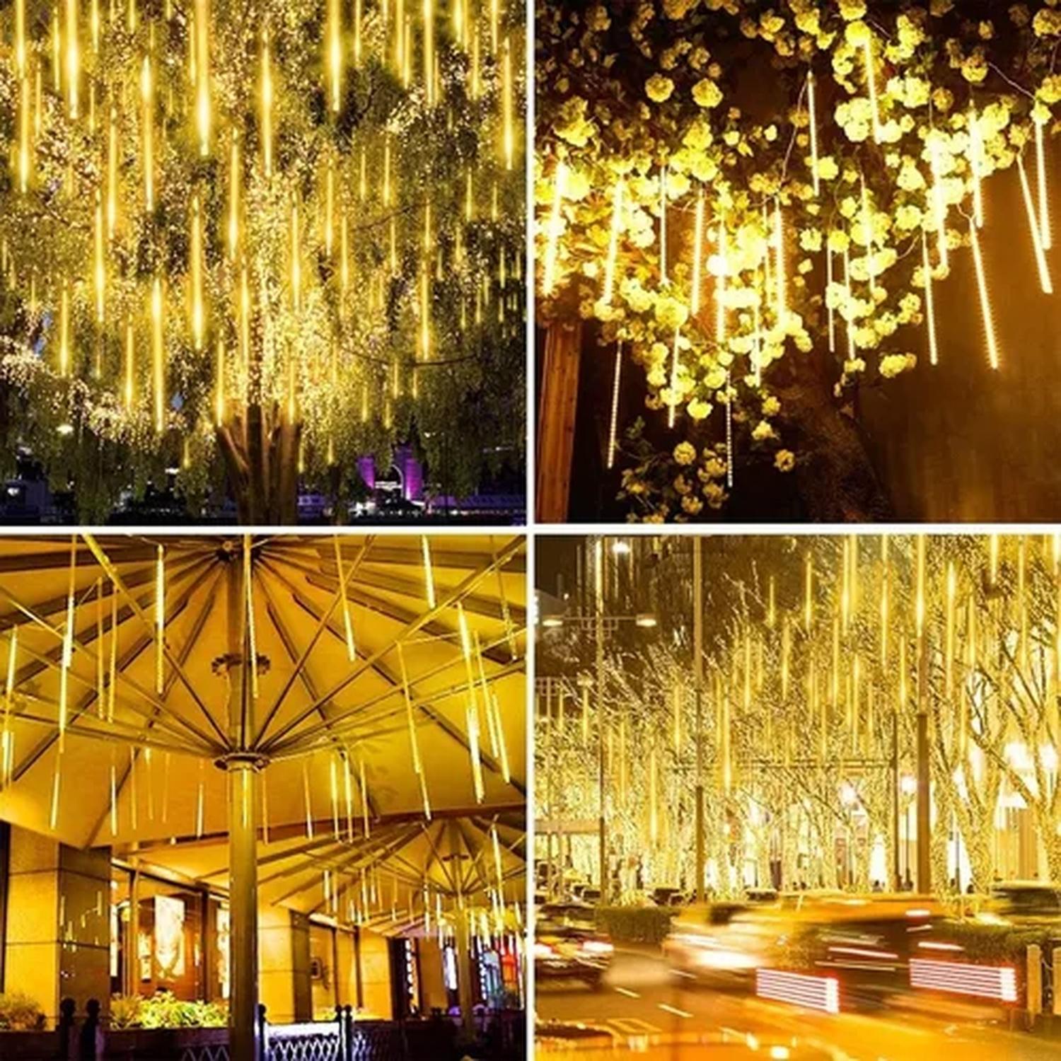 Luces Led Guirnalda Lluvia De Meteorito Solares Decorativas - Imagen 3