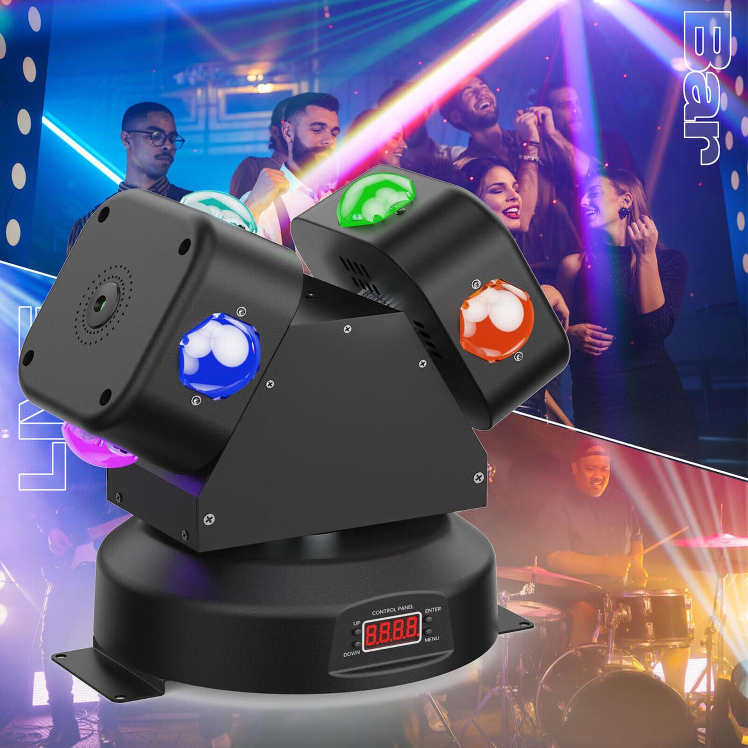 Moving Head Doble 8 LED LASER RGB LCD - Imagen 2