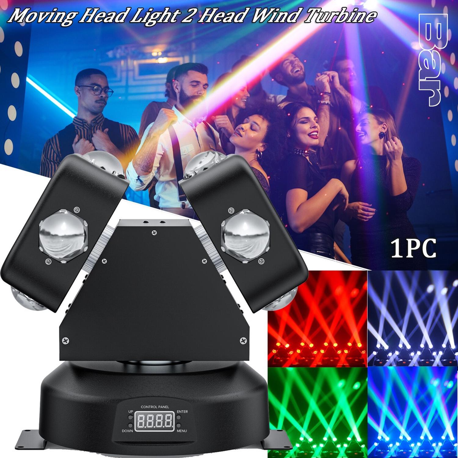 Moving Head Doble 8 LED LASER RGB LCD - Imagen 3