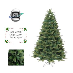 Arbol de Navidad 240cm Triple Ramas Hojas Frondoso