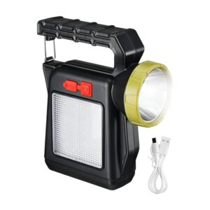 Linterna Solar Portátil Recargable USB Lámpara Frontal y Lateral