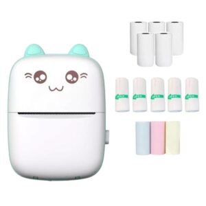 Mini Impresora Térmica Portátil Bluetooth Gatito 6 Rollos