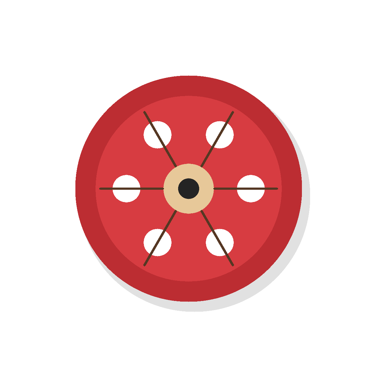 Carrete para Volantín Compacto Rojo
