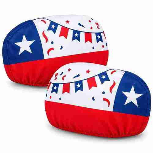 Pack Auto Patriota Forro Espejo + Bandera + Vaso