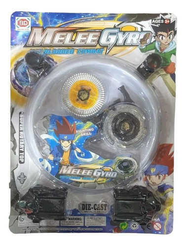 Trompo Tipo Beyblade II Azul con Lanzador - Imagen 6