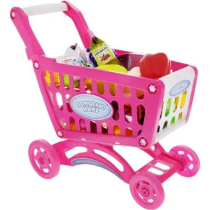 Juguete Carrito Supermercado + Accesorios Rosa