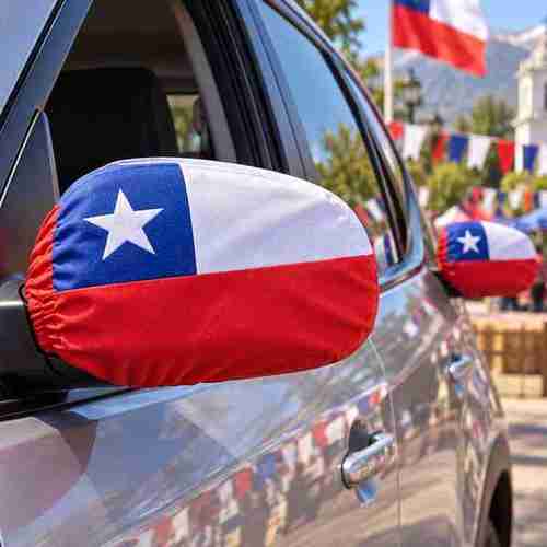 Cubre Espejo Retrovisor Fiestas Patrias Chile Universal - Imagen 4