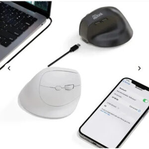 Mouse Ergonómico Inalámbrico 2.4G Bluetooth Recargable Blanco