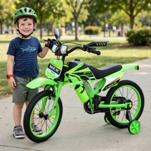 Bicimoto Aro 16 Para Niños Bicicleta Tipo Motocross Color Verde
