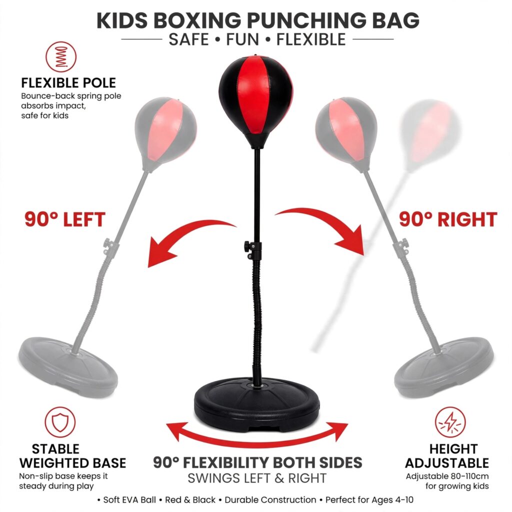 Kit De Boxeo 120CM Brazos Piernas Punching Ball Con Base