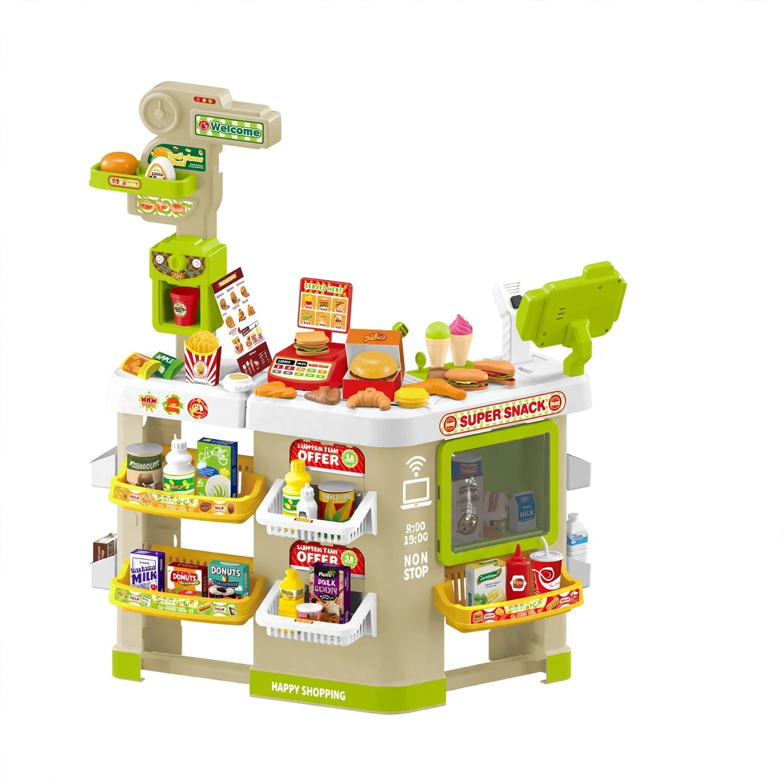 Supermercado de Juguete Super Snack 105 Piezas con Caja Registradora