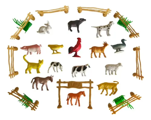 Juguetes Animales Granja 15 Figuras S Amarillo