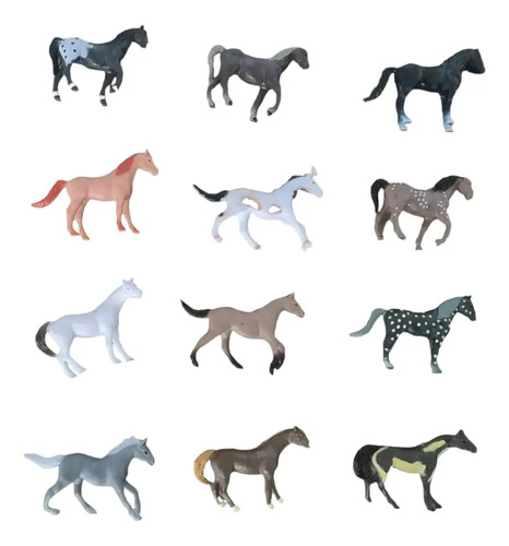 Juguetes De Animales Caballos + Cercas 14 Figuras S Café