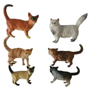 Juguetes De Animales Gatos 6 Figuras M Amarillo