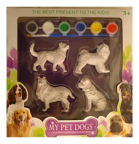 Juguetes De Animales Perritos Para Pintar 4 Figuras S