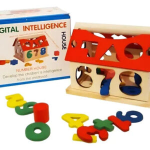 Juguetes Didacticos Niños Numeros Encaje Con Casa Madera Rojo