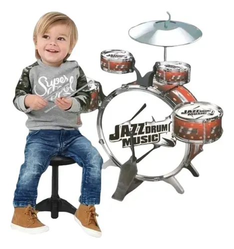 Batería Musical Infantil Blanca de Juguete