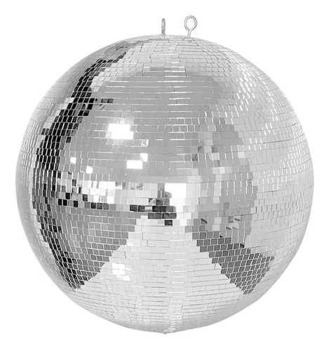 Pelota De Discoteca De Cristal De 50cm Motor Giratorio Plateado