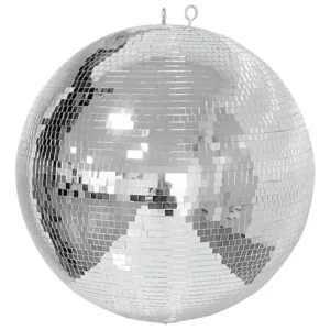 Bola Espejada Discoteca Cristal 40cm Motor Giratorio Plateado