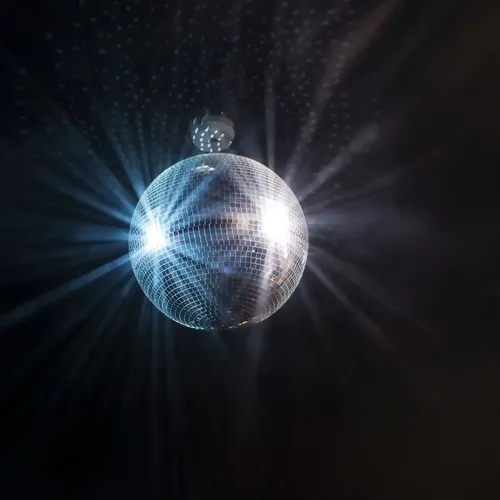 Bola Espejada Discoteca Cristal 40cm Motor Giratorio Plateado - Imagen 2