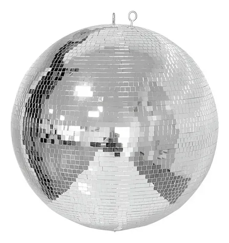 Bola Espejada Discoteca Cristal 40cm Motor Giratorio Plateado - Imagen 4