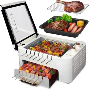 Brochetas Eléctricas Cocina 2 En 1 Natural Blanco