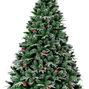 Arbol De Navidad 180cm Nevado Berries Piña Triple Verde