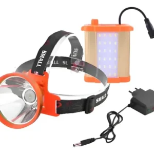 Foco Led Linterna Cabeza Minera Recargable Blanco Negro